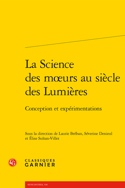 La Science des mœurs au siècle des Lumières
